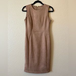 Calvin Klein Sleeveless Scuba-Suede Sheath Dress, Size 4